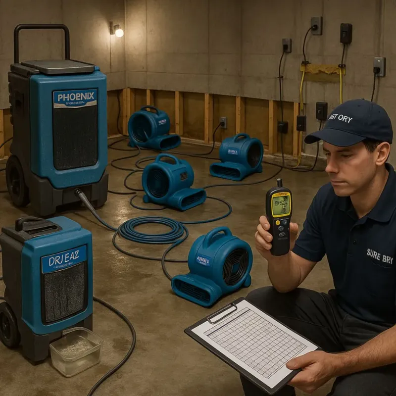 Structural Drying and Dehumidification process in Wood Village, OR